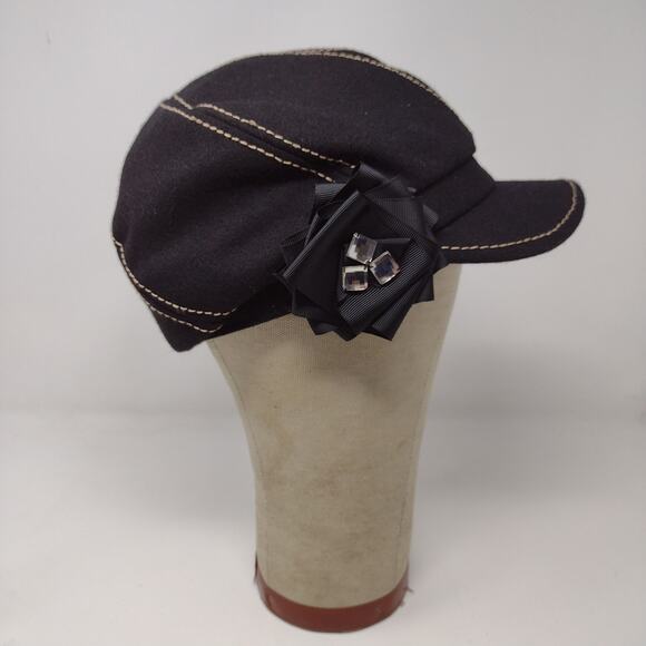 Womens Charming Charlie Newsboy Mushroom Hat OS Black Bow Polyester Logo - Picture 5 of 9